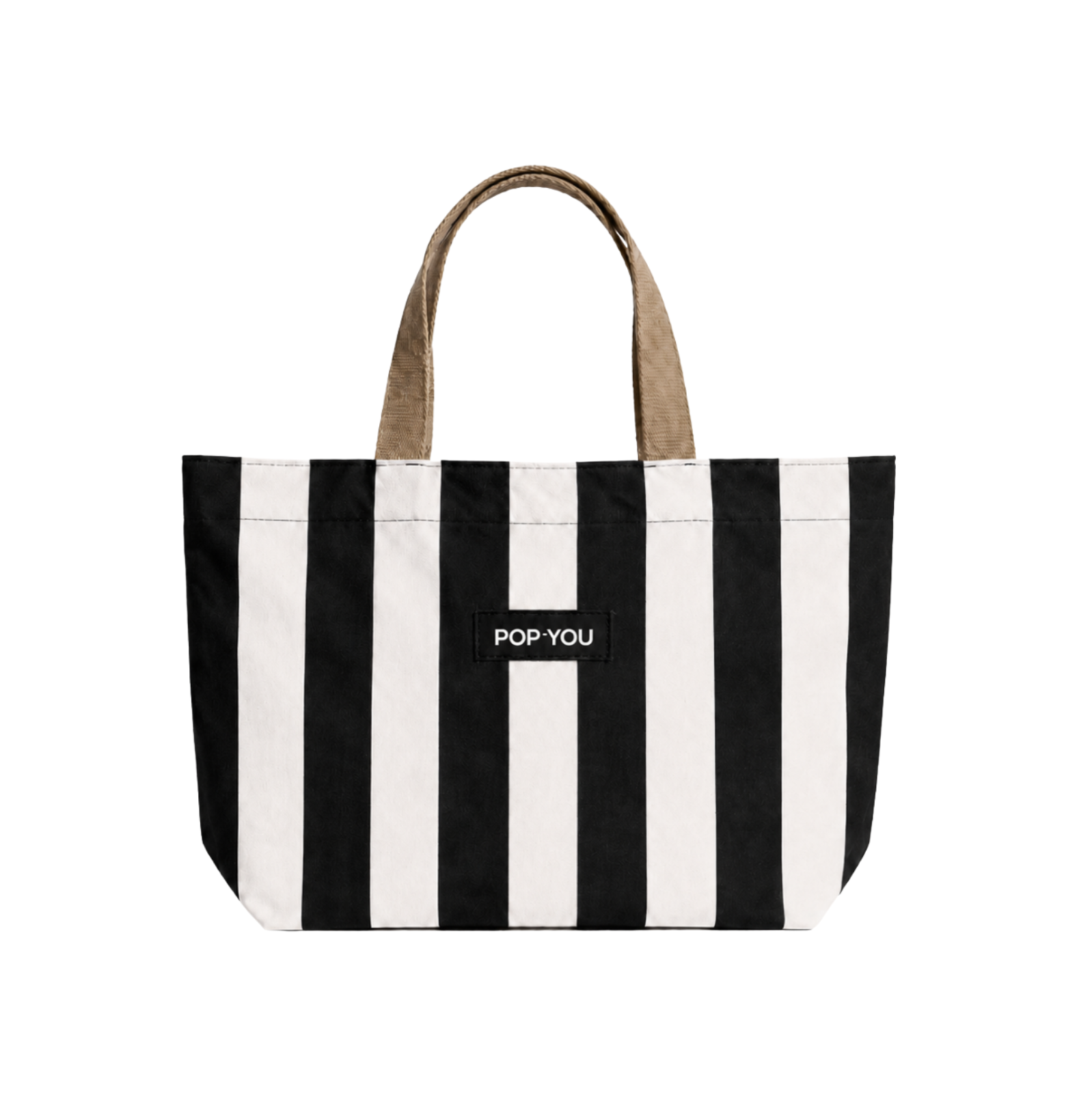Striped Shopper Bag Black& White