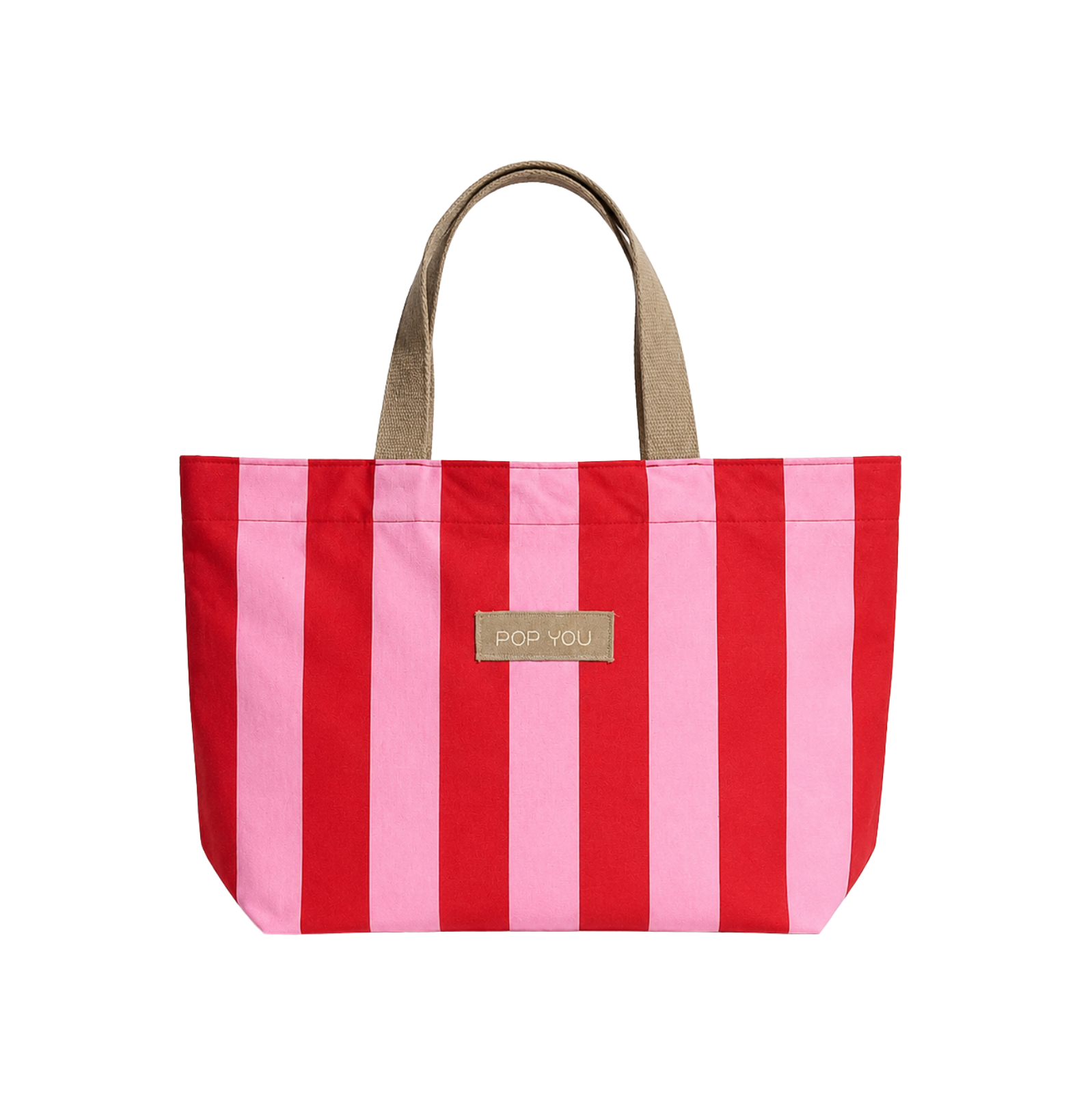 Striped Shopper Bag Hot Pink & Red