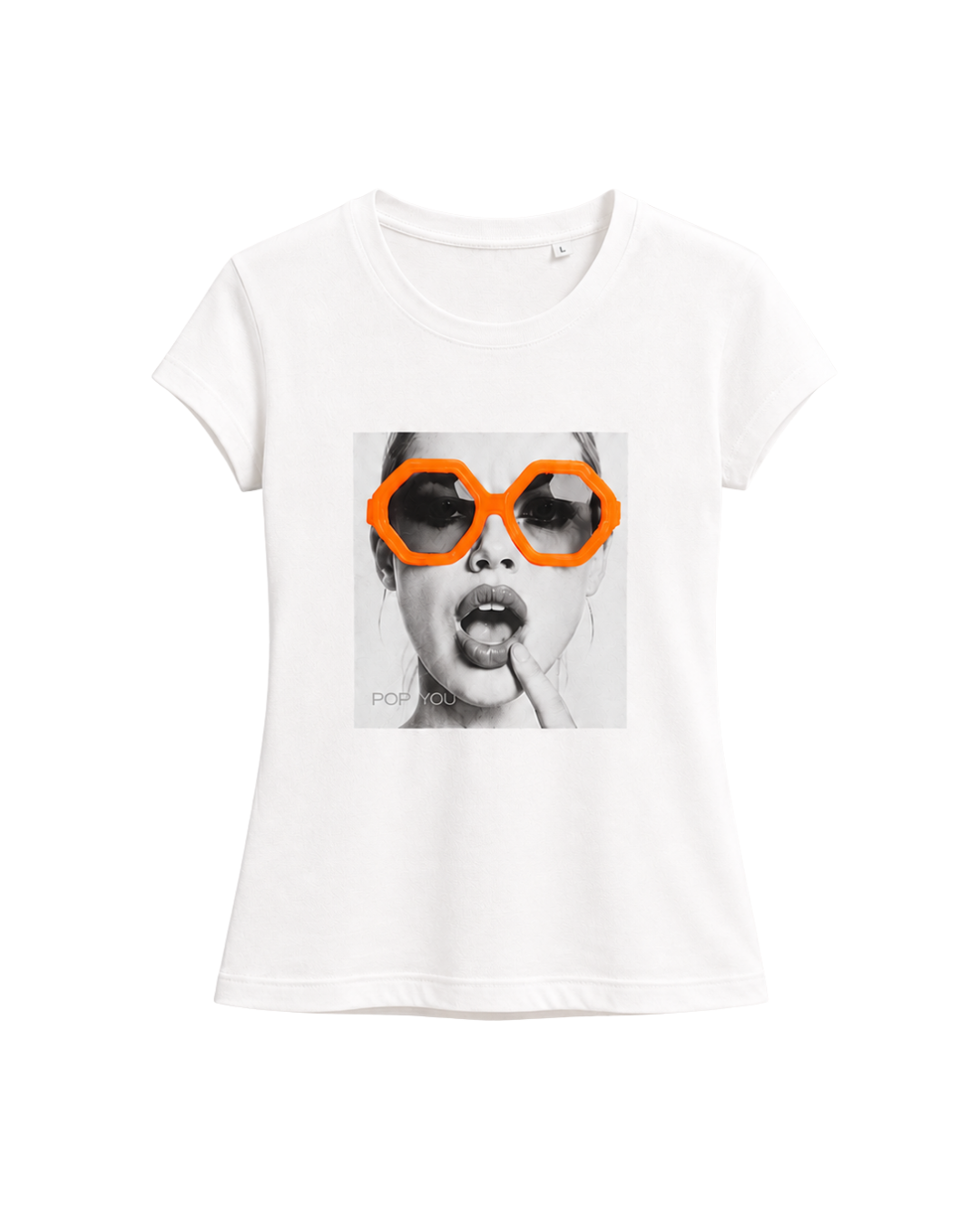 Glasses White Orange T-Shirt (front)
