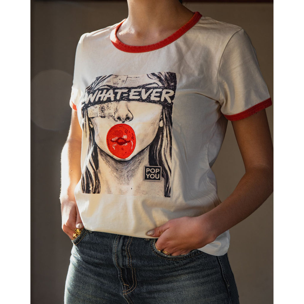 What-Ever Red Ivory T-Shirt (front)