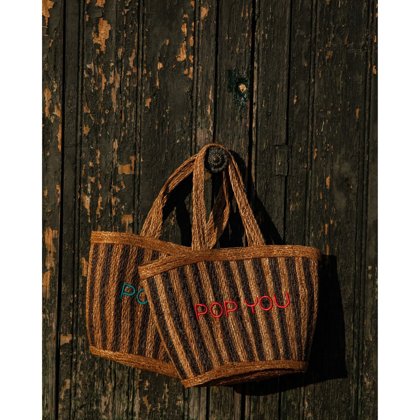 Striped Boho Bag Coral