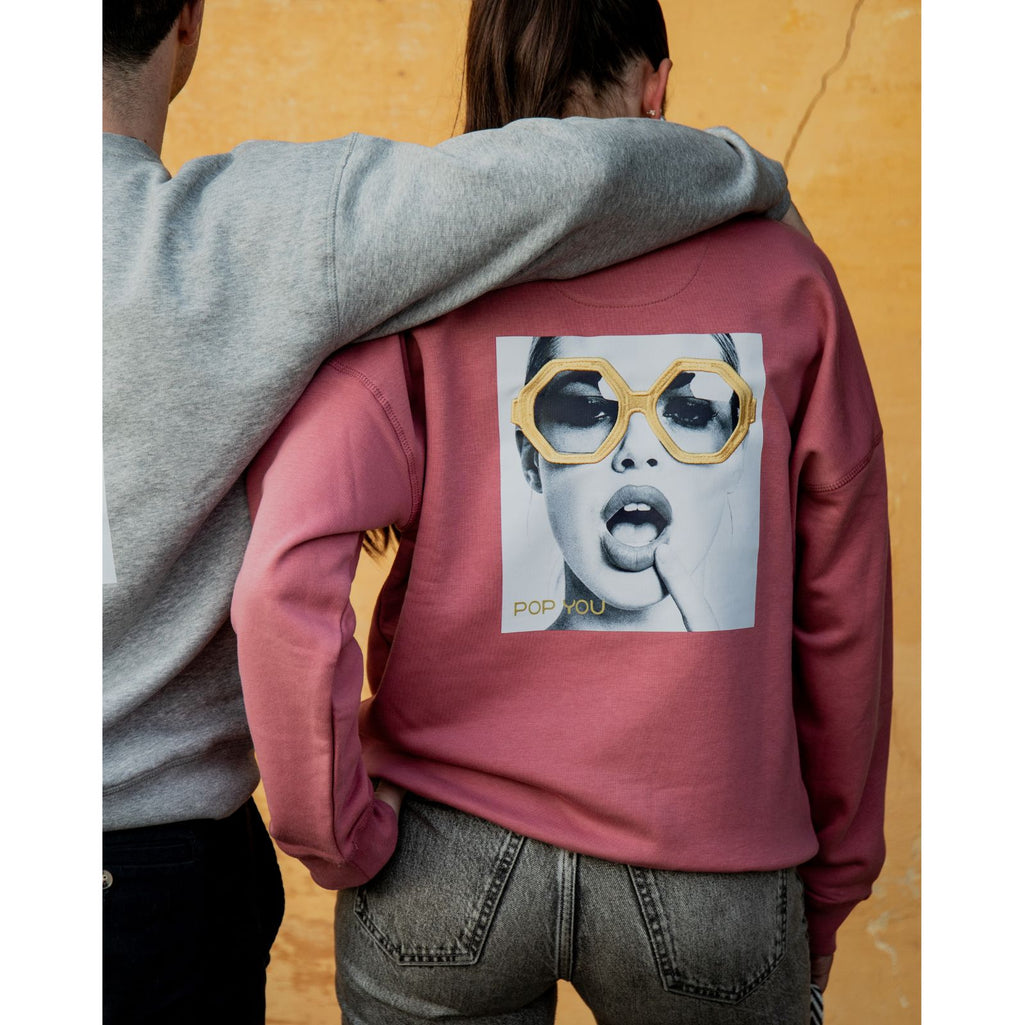 Glasses Pink Gold Sweatshirt (back)