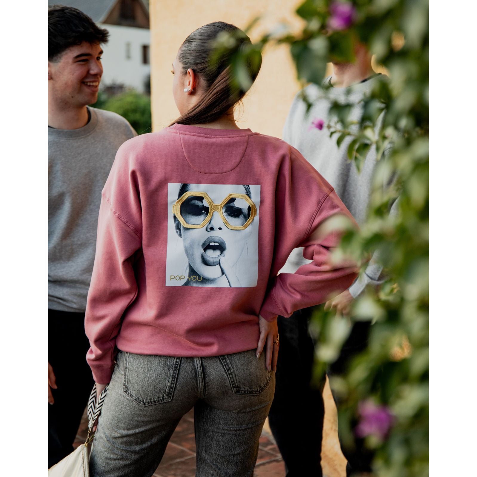 Glasses Pink Gold Sweatshirt (back)