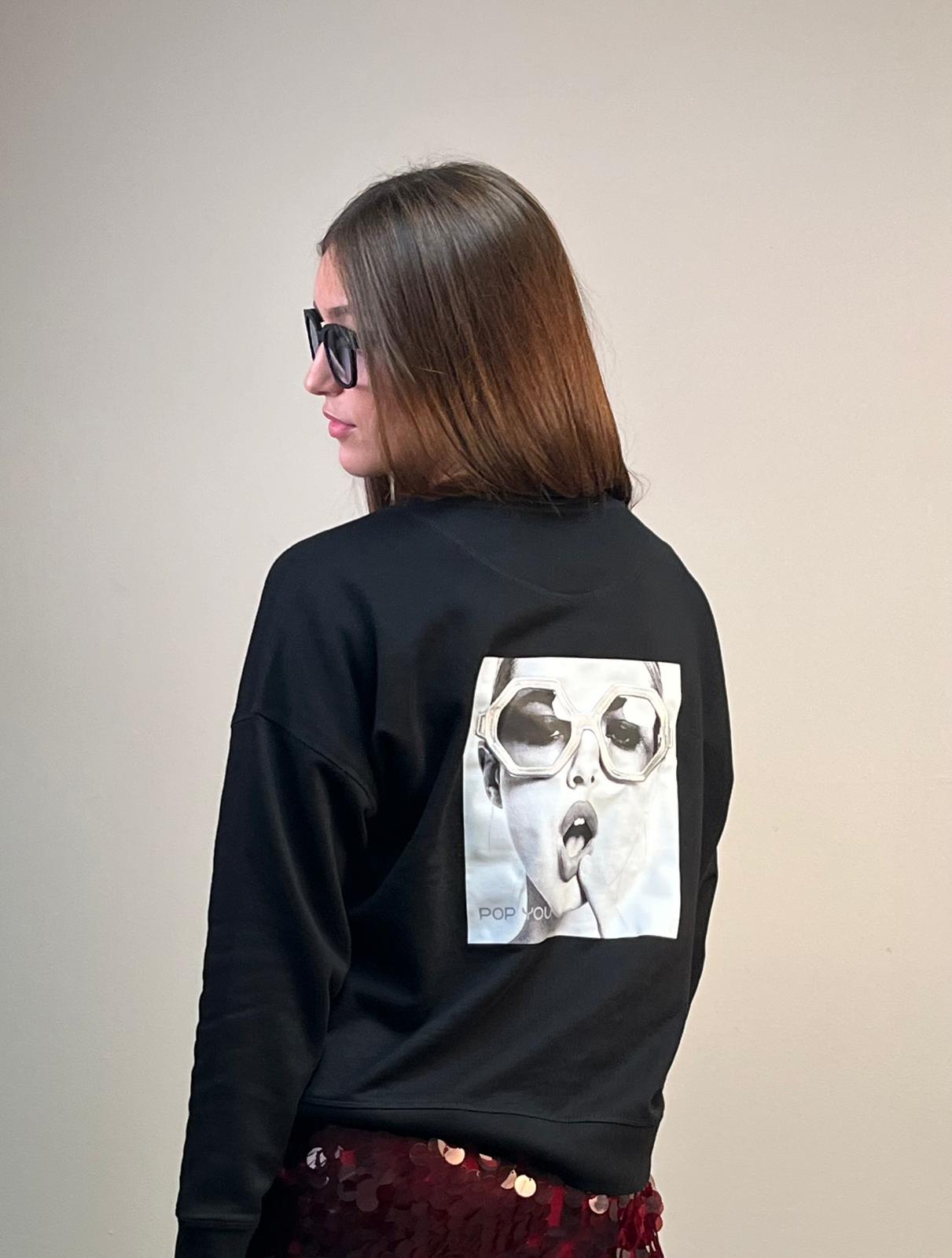 Glasses Black Silver Sweatshirt (back)