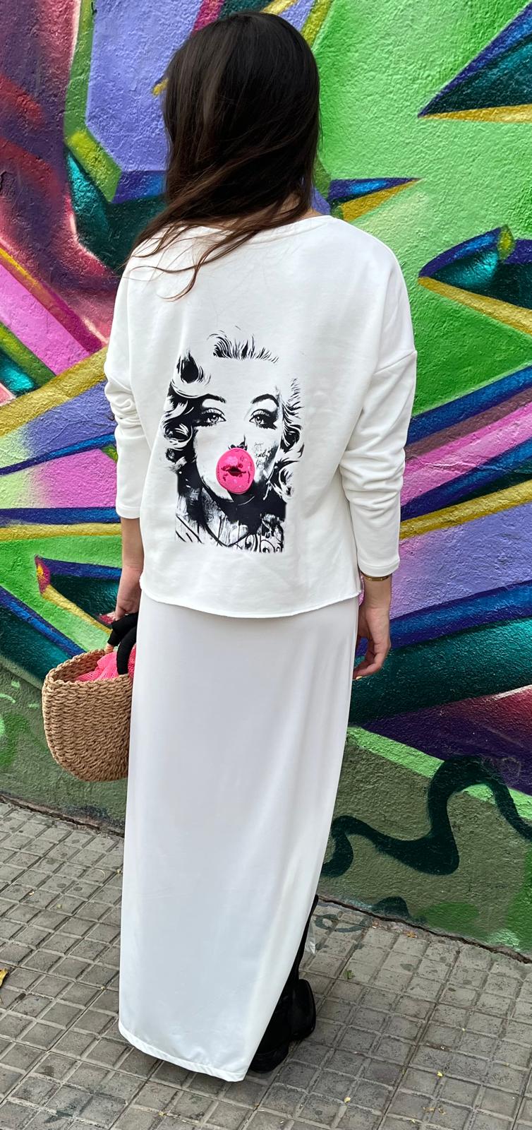 Marylin White Sweatshirt (back)